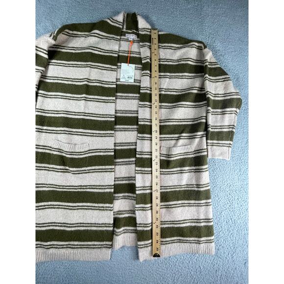 Knox Rose Sweater Womens XL Brown Striped 3/4 Sleeve Cardigan Open Front NWT - Picture 4 of 8